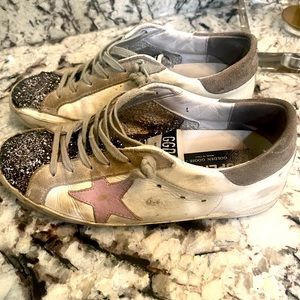 Golden goose glitter toe